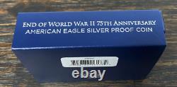 2020 W Proof Silver Eagle World War II V75 Privy In Ogp 75,000 Minted