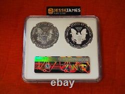 2020 W Proof & Unc Silver Eagle Ngc Pf70 Ultra Cameo & Ms70 2 Coin Set