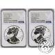 2021 $1 Ngc Reverse Pf 70 First Releases Silver Eagle 2 Coin Designer Set 21xj