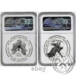 2021 $1 Ngc Reverse Pf 70 First Releases Silver Eagle 2 Coin Designer Set 21xj