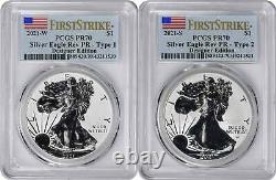 2021 $1 Silver Eagle Designer Edition 2-Coin Set Reverse Proof PR70 FS PCGS