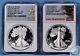 2021 1oz American Silver Eagle Ngc Pf70 Fdi T1 & T2 Limited Edition Two-coin Set