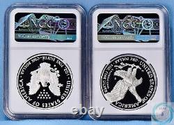 2021 1oz American Silver Eagle NGC PF70 FDI T1 & T2 Limited Edition Two-Coin Set