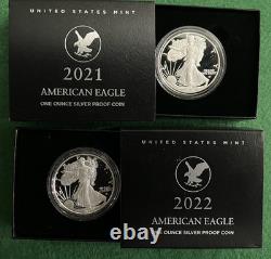2021/2022 American Eagle PROOF (Set of 2) withCOA West Point Mint