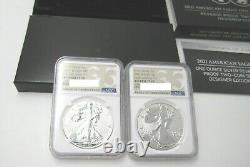 2021 American Eagle 1oz Silver Reverse Proof 2 Coin Type 1&2 Set NGC PF70