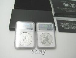 2021 American Eagle 1oz Silver Reverse Proof 2 Coin Type 1&2 Set NGC PF70