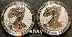 2021 American Silver Eagle 2-Coin Reverse Proof Set with OGP/COA. ENN Coins