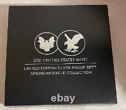 2021 Limited Edition. 999 Silver Proof Set American Eagle Collection Box & COA