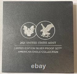 2021 Limited Edition Silver Proof Set w 2 American Eagles in OGP wCOA 2.8 ounces