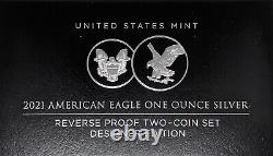 2021 Reverse Proof Silver Eagle Set NGC Reverse PF70 Designer Edition -Box & COA