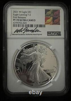 2021 S Reverse Proof Silver Eagle Ngc Pf70 Gaudioso Signed From Design Set T2