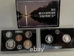 2021 S Silver Proof Set From The United States Mint. Seven Proof Coins. Ogp +coa