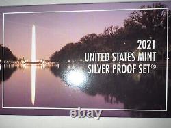 2021 S Silver Proof Set From The United States Mint. Seven Proof Coins. Ogp +coa