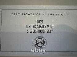 2021 S Silver Proof Set From The United States Mint. Seven Proof Coins. Ogp +coa