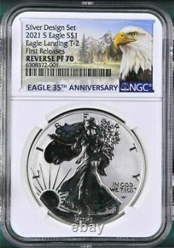 2021 S, Type 2, Reverse Proof Silver Eagle From Designer Set, Ngc Rev Pf 70 Fr