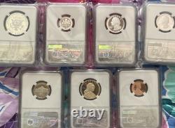 2021 S US Mint Silver 7-Coin Proof Set, NGC PF70 PR70 Complete Perfect, Gaudioso