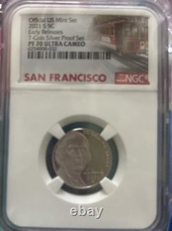 2021 S US Mint Silver 7-Coin Proof Set, NGC PF70 PR70 Complete Perfect, Gaudioso