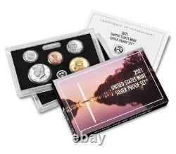 2021-S U. S. Mint Silver Proof Set 99.9% Silver With COA