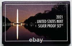 2021 S United States Mint 7-coin Silver Proof Set Box/coa