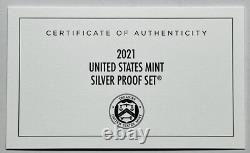 2021 S United States Mint 7-coin Silver Proof Set Box/coa