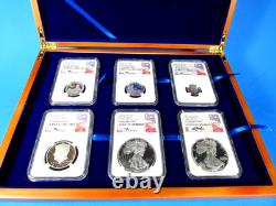 2021 S & W, 6-Coin, Limited Edition Silver Proof Set NGC Pf 70 Ucam, FDOI Sign