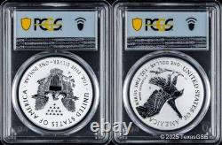 2021 Silver Amer Eagle Reverse Proof Designer Edition 2 Coin Set PCGS PR69 FDI