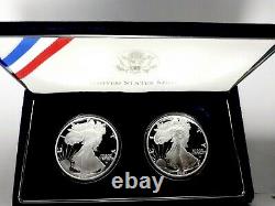 2021 Type 2 (2) Coin Set Both Us Mint W & S Proof Silver Eagle Landing