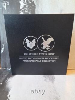 2021 US Mint Limited Edition Silver Proof Set OGP COA 2 Proof Eagles Tuskegee NP