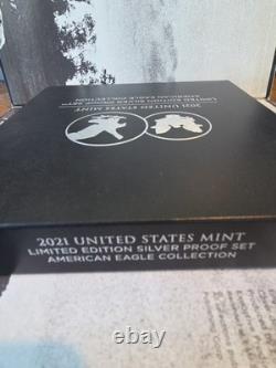 2021 US Mint Limited Edition Silver Proof Set OGP COA 2 Proof Eagles Tuskegee NP