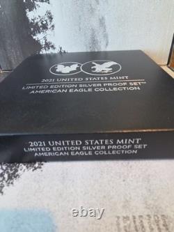 2021 US Mint Limited Edition Silver Proof Set OGP COA 2 Proof Eagles Tuskegee NP