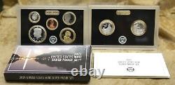 2021 United States Mint Silver Proof Set Of 7 Coins With Coa & Mint Box (21rh)