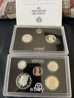 2021 United States Mint Silver Proof Set Original Box & COA