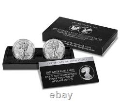 2021 WS $1 Silver Eagle Reverse Proof 2-Coin Designer Edition Set OGP