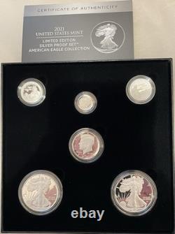 2021 W & S Limited Edition Silver Proof Set 6 Coins OGP