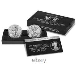 2021 W S NGC RP70 REVERSE PF70 SILVER EAGLE T1 & T2 DESIGNER 2pc SET IN HAND