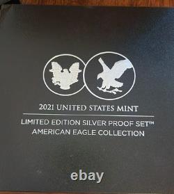 2021 W & S Proof Silver Eagle Limited Edition Proof Set 21rcn In Ogp