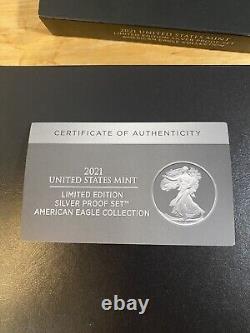 2021 W & S Proof Silver Eagle Limited Edition Proof Set 21rcn In Ogp