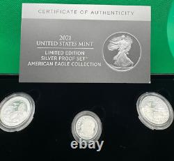 2021 W & S Proof Silver Eagle Limited Edition Proof Set In Ogp
