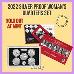 2022 S American Women Quarters 5 Coin Silver Proof Set 22ws Sold Out At Us Mint