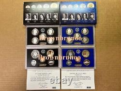 2022 S SILVER PROOF Set 22RH + 2022 S PROOF Set 22RG 20 Coins with BOX COA