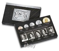 2022 S Silver Proof set 10 coins with 5 AWQ Quarters, OGP and COA