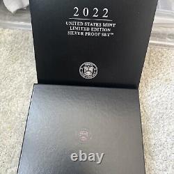 2022 S United States Mint Limited Edition Silver Proof Set Gem+ Unc Ogp/coa
