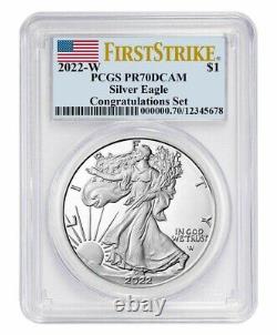 2022-W Proof $1 American Silver Eagle Congratulations Set PCGS PR70 FS withBox&COA