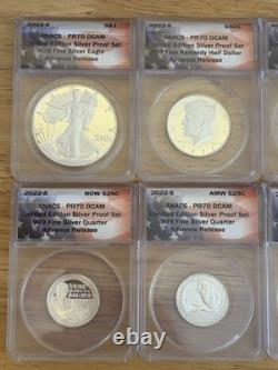 2022-s Limited Edition Silver Proof Set Complete 8 Coin Set All Pr70 Dcam