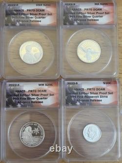 2022-s Limited Edition Silver Proof Set Complete 8 Coin Set All Pr70 Dcam