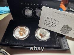 2023 $1 S Morgan And Peace Silver Dollar Reverse Proof Set Mint Packaging