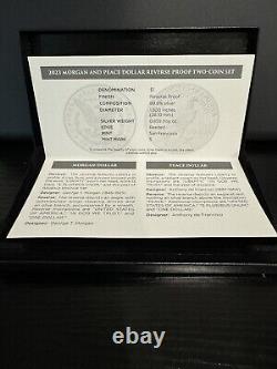 2023 Morgan And Peace Dollar Reverse Proof Two-coin Set Coa. 859 Troy Oz