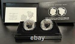2023 Morgan And Peace Dollar Reverse Proof Two-coin Set Coa. 859 Troy Oz