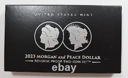 2023 Morgan and Peace Silver Dollar Two-Coin Reverse Proof Set 23XS NIB