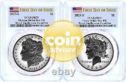 2023 S $1 Morgan & Peace Dollar Reverse Proof Set PCGS REV PR70 First Day Issue